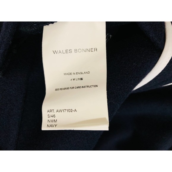Wales Bonner Duffle Toggle Melton Virgin Wool With Hoodie Coat Made In England - Picture 12 of 13